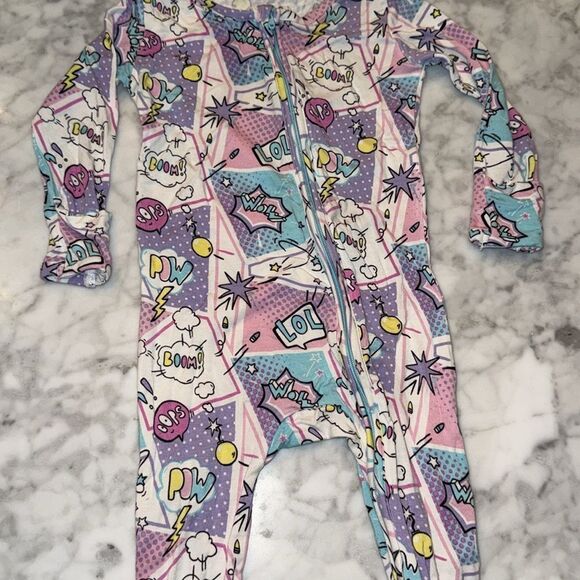 BELLABU BEAR COMIC PURPLE BAMBOO CONVERTIBLE FOOTIE 12/18M - Picture 9 of 10